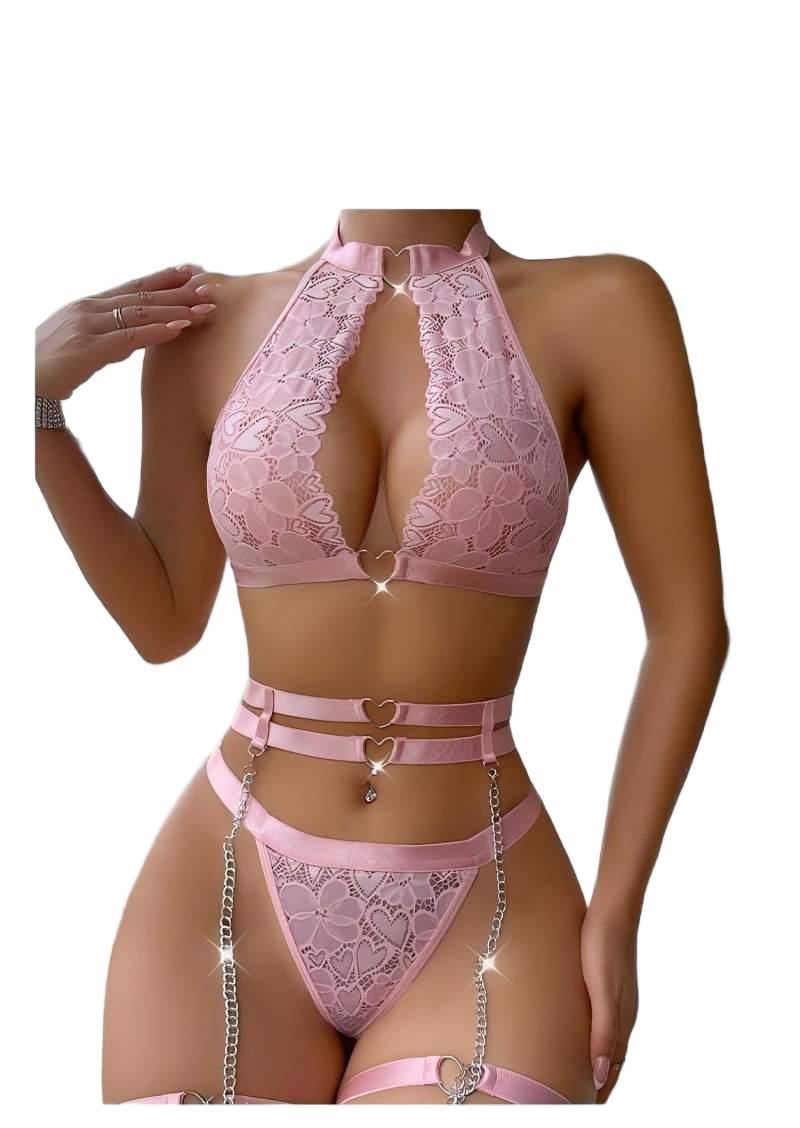 Plunge Bra Push Up - Sexy Lingerie Set Push Up Lace