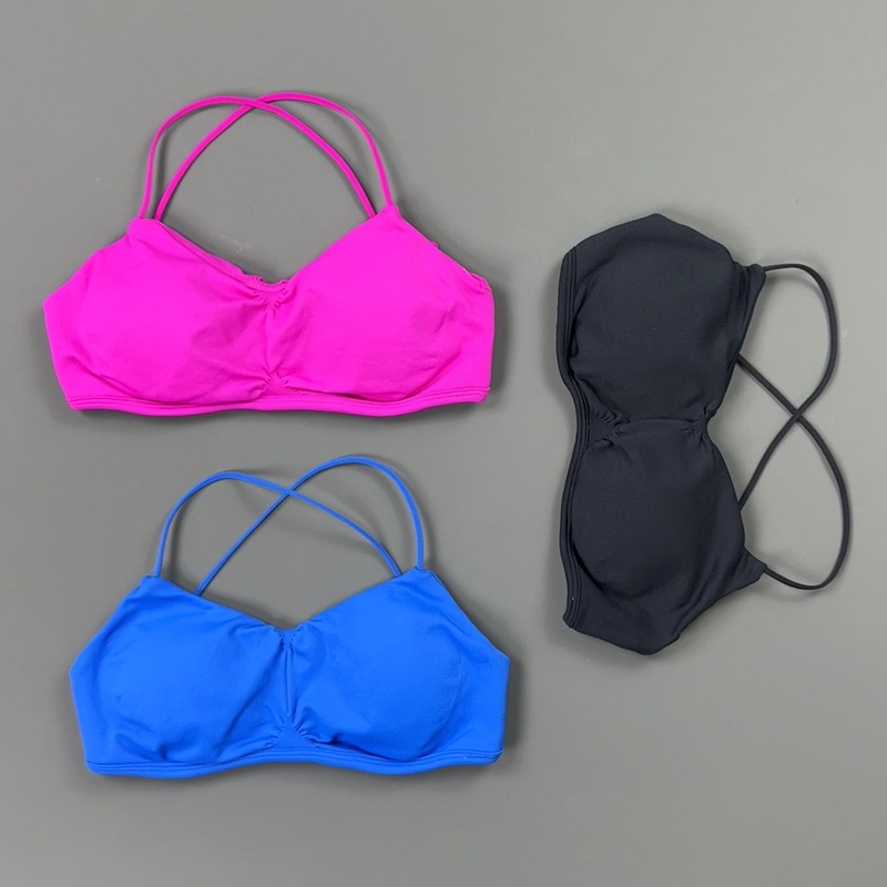 HISTELLO Front Ruched Cross Ba - Sports Bra Racerback 评论和价格