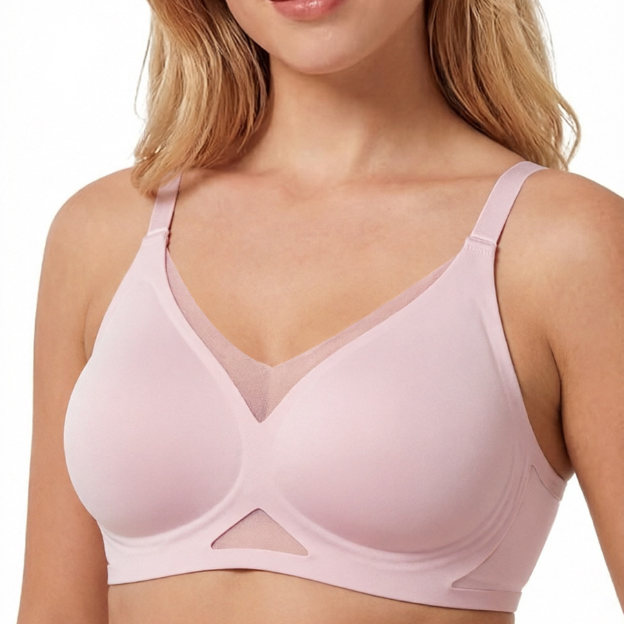 Women's Seamless Wire-Free Bra - Sheer Mesh Bra 评论和价格