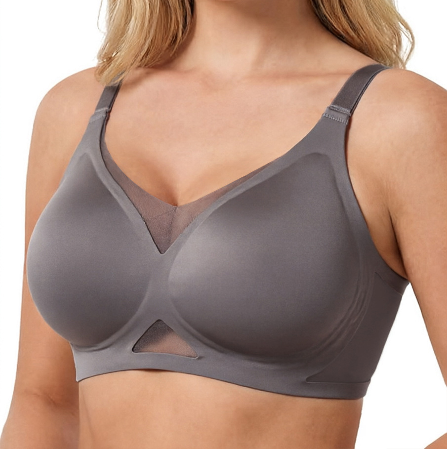 Women's Seamless Wire-Free Bra - Sheer Mesh Bra 评论和价格
