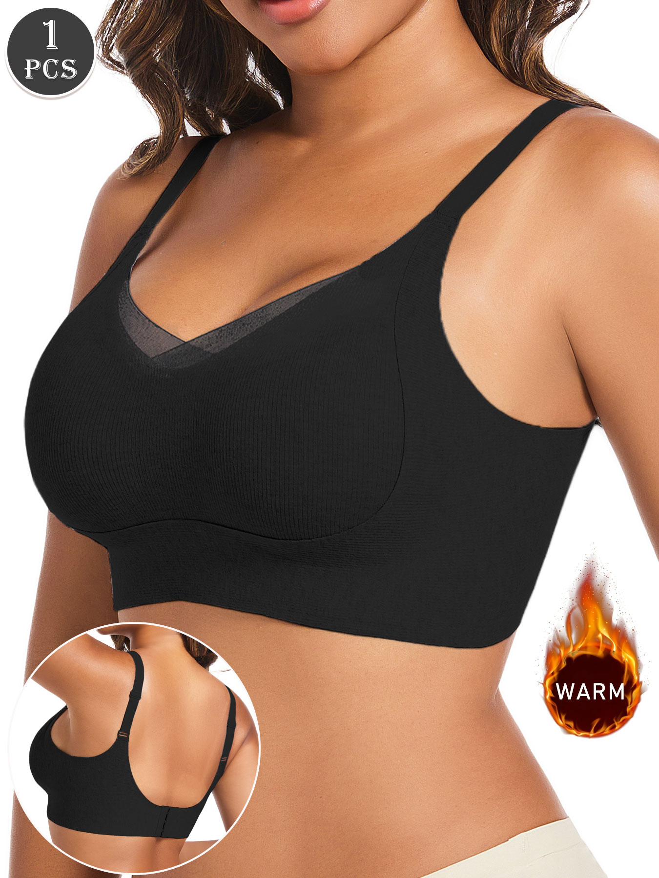 1pc Women's Casual Black  Push - Underwire Bra Padded 评论和价格